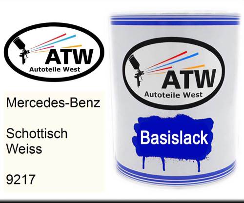 Mercedes-Benz, Schottisch Weiss, 9217: 1L Lackdose, von ATW Autoteile West.